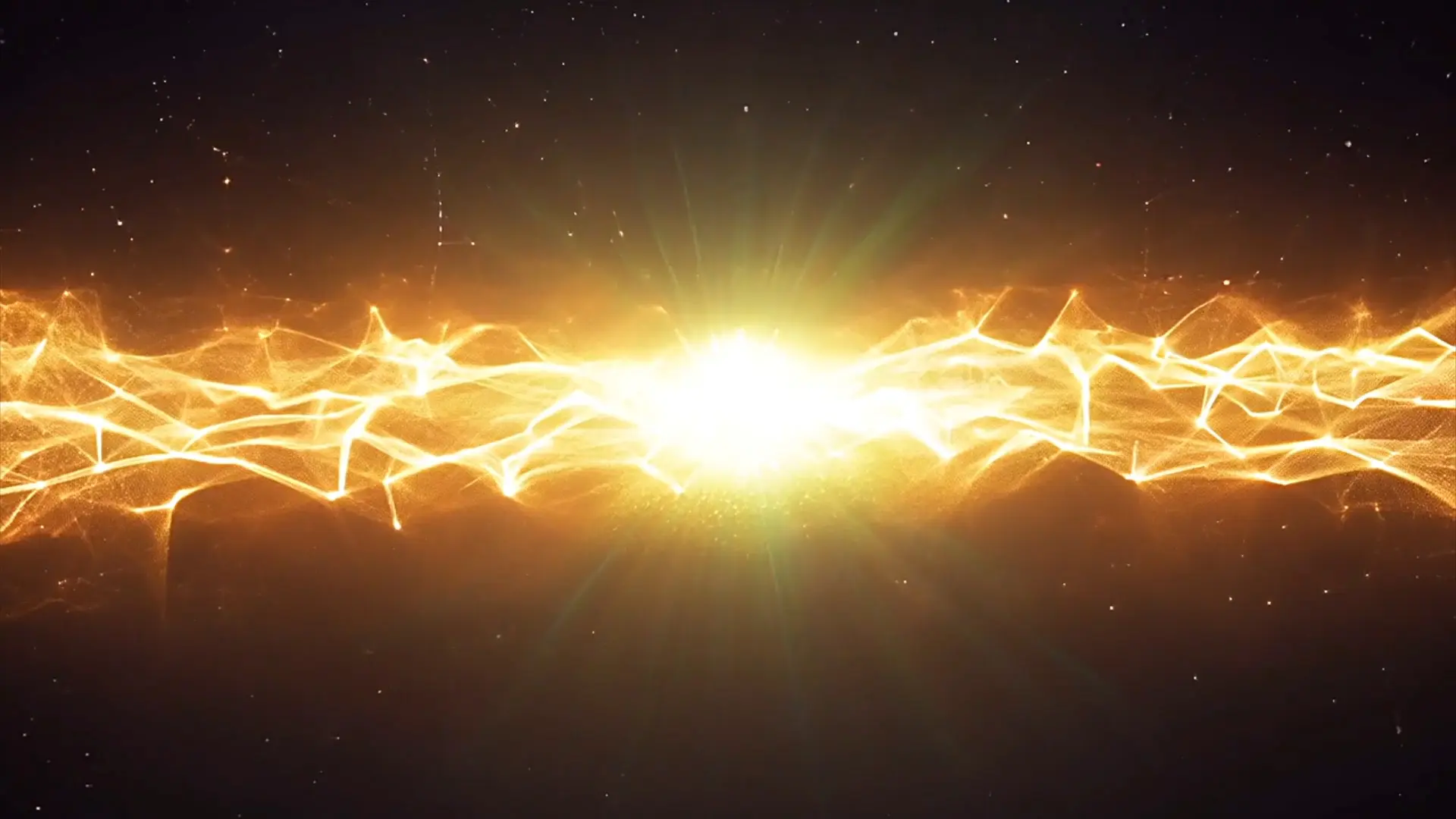 Golden Energy Beam Background for Title Animation